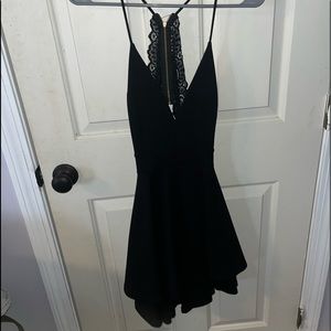 Black fit and flair dress
